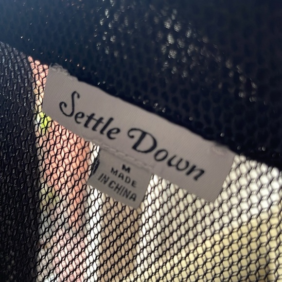 SETTLE DOWN | Women’s NWOT Black Mesh Trench-coat Dress Size M - Picture 7 of 8